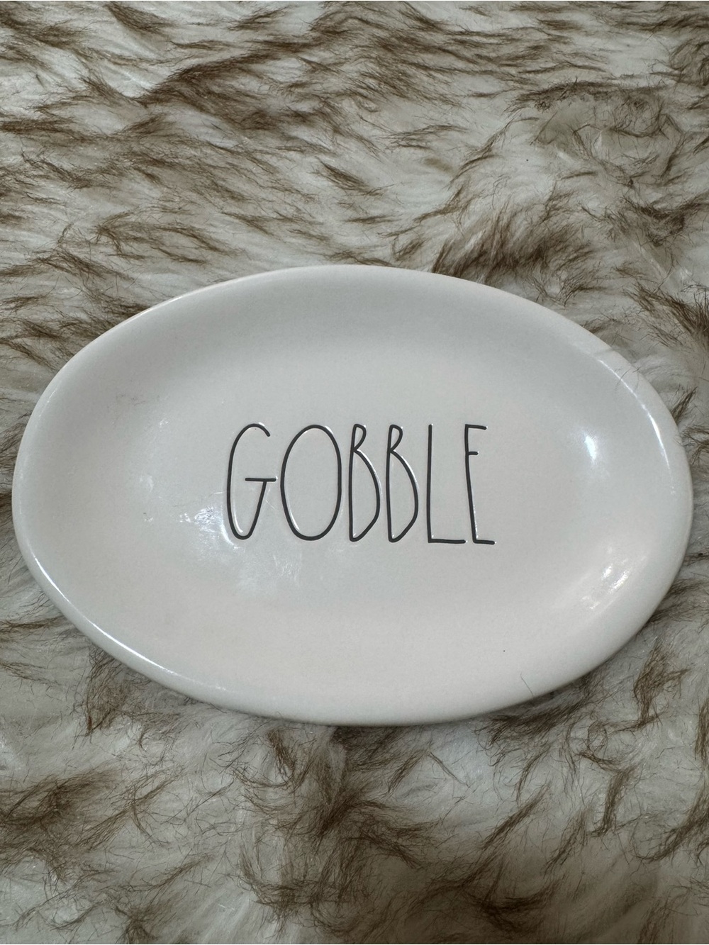 White Gobble Ceramic Serving Platter appetizer plate